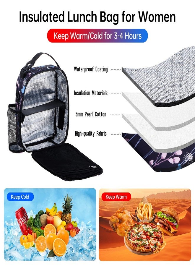 HAWEE Reusable Insulated Lunch Bag for Women - Portable Thermal Meal Tote with Adjustable Shoulder Strap & Bottle Pocket, Small Soft Cooler for Office, Work, Beach, Picnic & Travel - Image 4